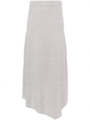 Kašmírová midi sukňa Lisa Yang sivá