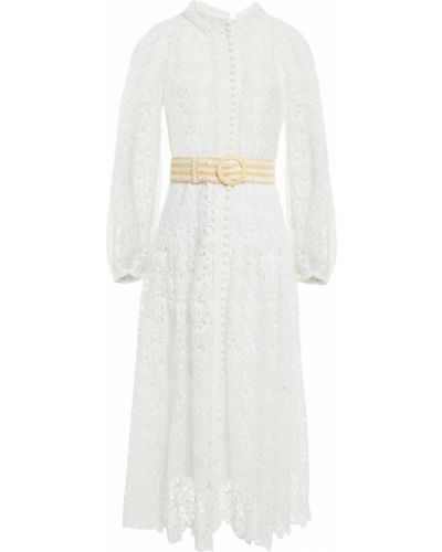 Sukienka midi z gipiury Zimmermann, biały