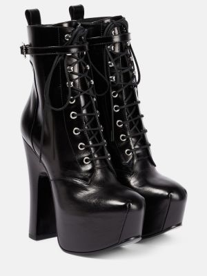 Кожени обувки до глезена на платформе Vivienne Westwood черно