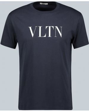 Βαμβακερή μπλούζα Valentino μπλε