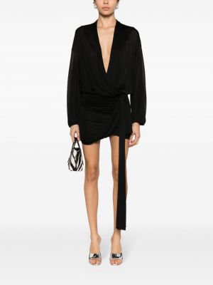 Krepové drapované mini šaty Blumarine černé