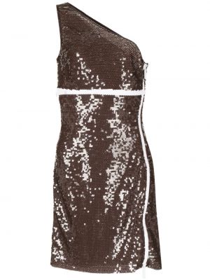 Коктейлна рокля с пайети кафяво Dsquared2