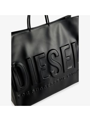 Кожаная сумка с принтом из искусственной кожи Diesel черная