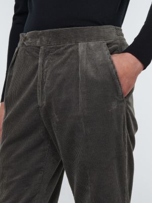 Pantaloni cu picior drept de catifea cord din bumbac Polo Ralph Lauren gri