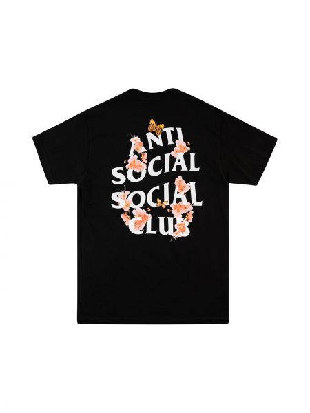 Koszulka z nadrukiem Anti Social Social Club czarna