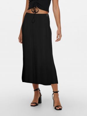 Černé saténové saténové dlouhá sukně Only