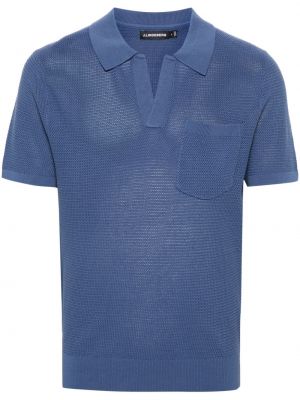 Плетена поло тениска J.lindeberg синьо