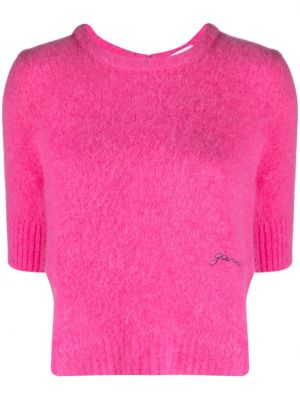 Пуловер Ganni розово