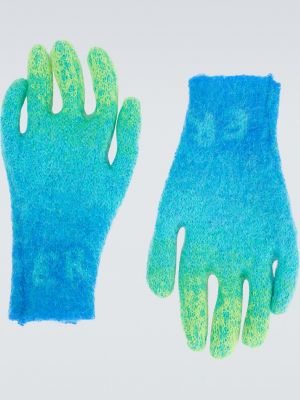 Мохеровые перчатки с градиентом Erl синие