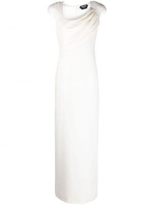Asymetrické hodvábne koktejlkové šaty Tom Ford biela