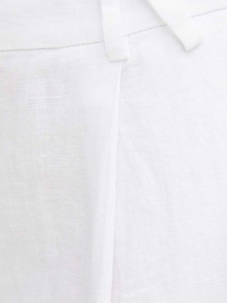Pantaloni cu talie înaltă de in Sisley alb