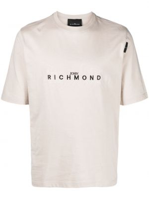 Siuvinėtas marškinėliai John Richmond balta