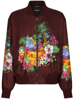 Svilena bomber jakna s potiskom Dolce & Gabbana
