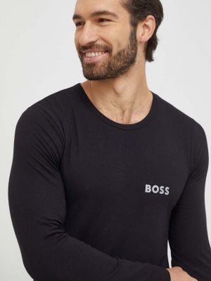 Majica z dolgimi rokavi Boss črna