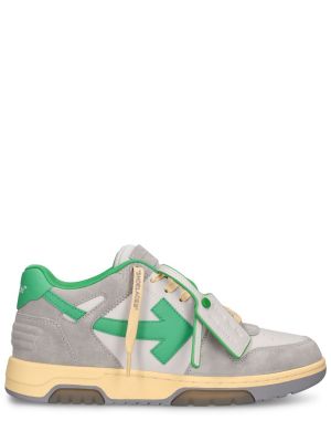 Szarvasbőr sneakers Off-white zöld