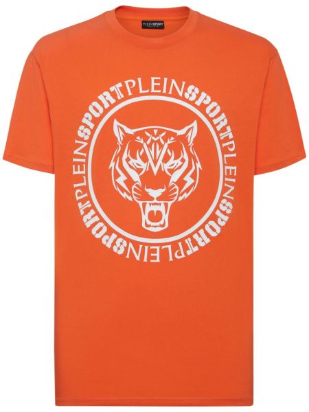 Βαμβακερή αθλητική μπλούζα με σχέδιο με ρίγες τίγρη Plein Sport