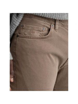 Pantalones slim fit Gant marrón