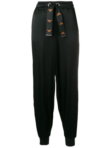 Pantalones de chándal con cordones Emporio Armani negro