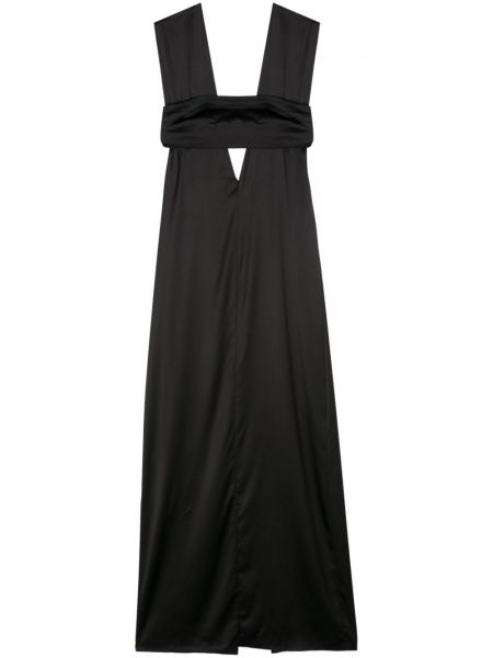 Вечерна рокля без ръкави с v-образно деколте Patrizia Pepe черно