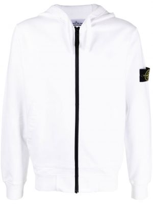 Lynlås hættetrøje Stone Island hvid