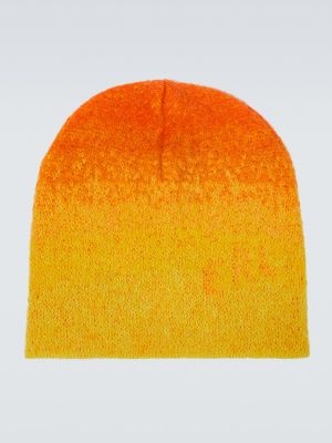 Mohair mütze mit farbverlauf Erl orange