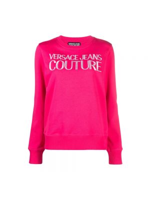 Bluza polarowa bawełniana Versace Jeans Couture różowa
