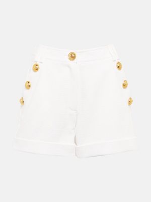 Pantalones cortos de algodón Balmain blanco