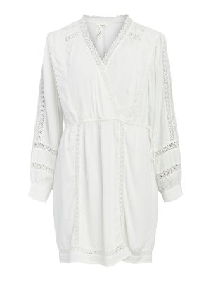 Jednofarebné viskózové priliehavé mini šaty Object - biela