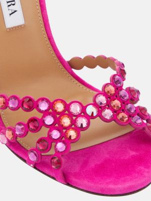 Sandale din piele de căprioară Aquazzura roz