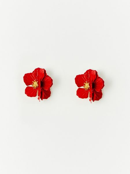 Pendientes de flores Sfera rojo