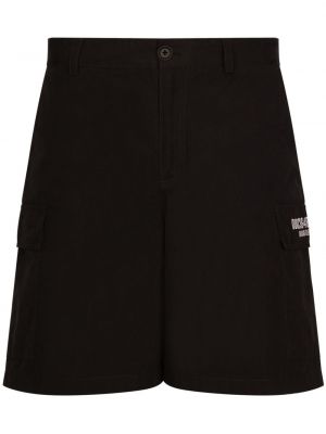 Bermuda kratke hlače s vezom Dolce & Gabbana Dg Vibe crna