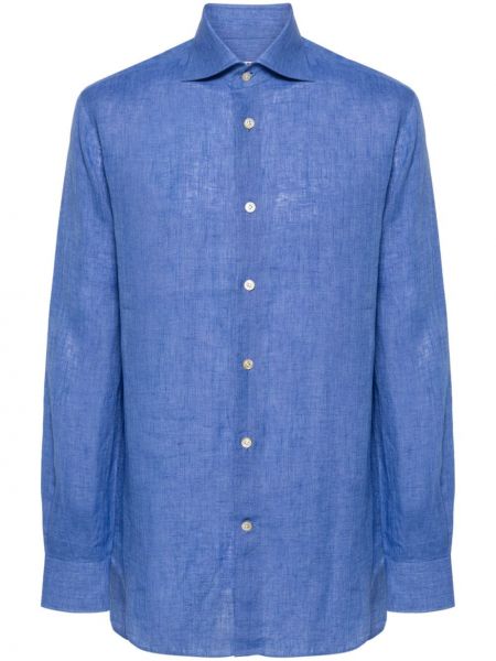 Lininė marškiniai Kiton mėlyna