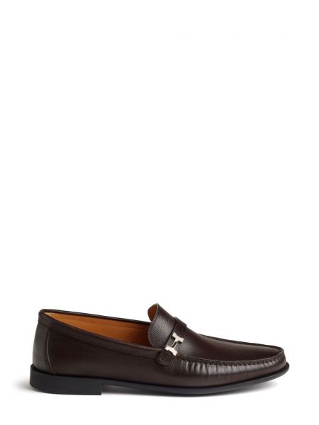 Nahast loafer-kingad Hermès Pre-owned pruun