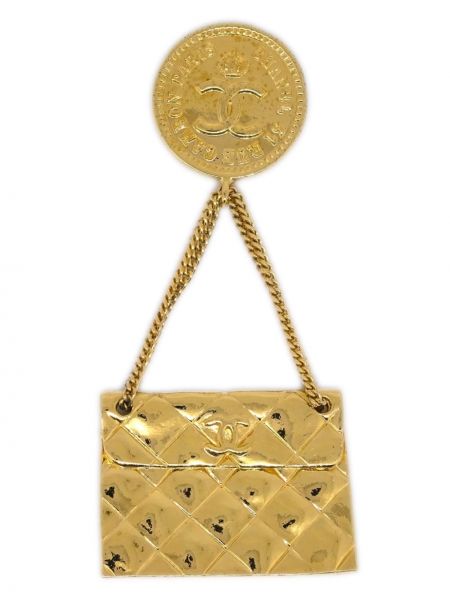 Prešita broška Chanel Pre-owned zlata