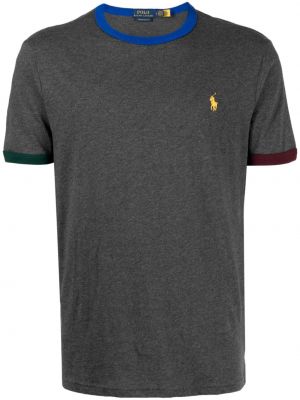 T-shirt brodé en coton Ralph Lauren Rrl gris