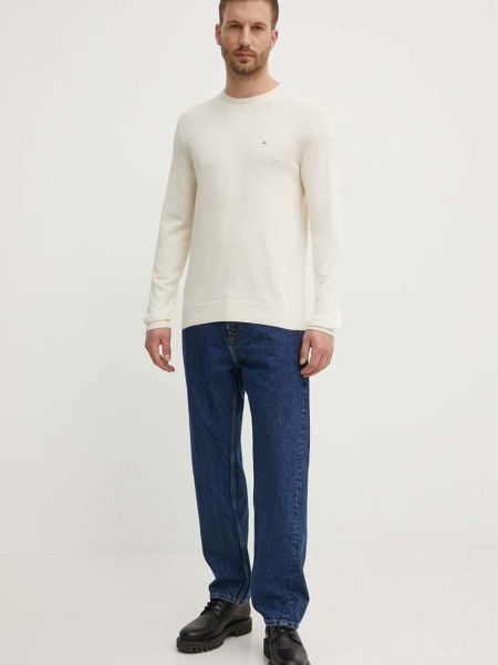 Długi sweter Calvin Klein beżowy