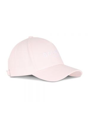 Gorra de algodón Balmain rosa