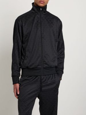 Hanorac cu fermoar din jacard Adidas Originals negru