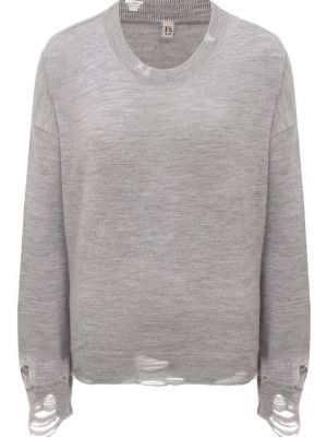 Шерстяной пуловер R13 серый