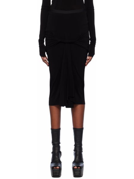 Черная юбка-миди с перекрученной икрой Rick Owens
