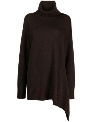 Асиметричен вълнен пуловер Ziggy Chen кафяво