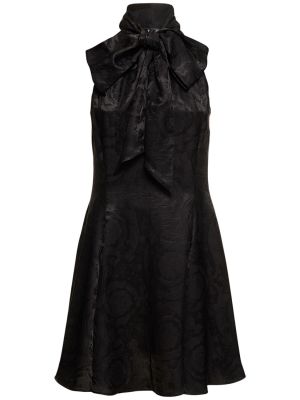 Žakárové šaty Versace čierna
