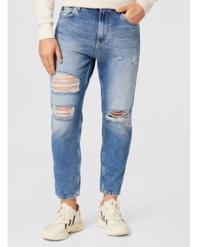 Дънки straight leg Calvin Klein Jeans светлосиньо