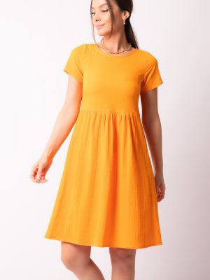 Mini obleka s kratkimi rokavi Armonika oranžna