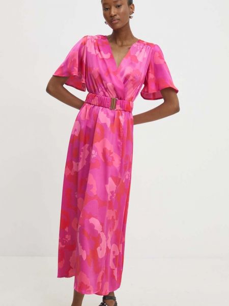 Sukienka długa Answear Lab różowa