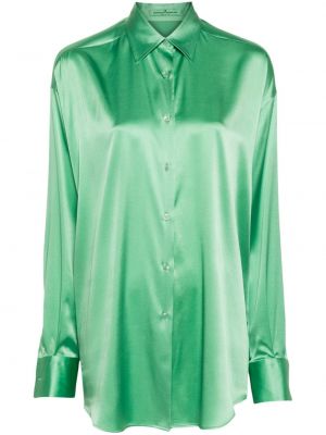 Hodvábna saténová košeľa Ermanno Scervino zelená