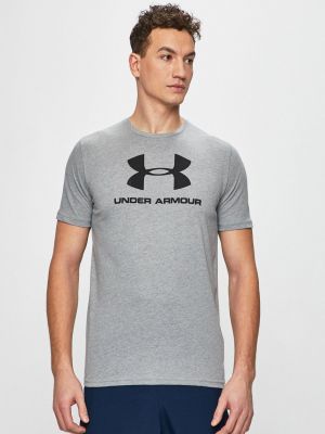 Тениска с дълъг ръкав с принт Under Armour сиво