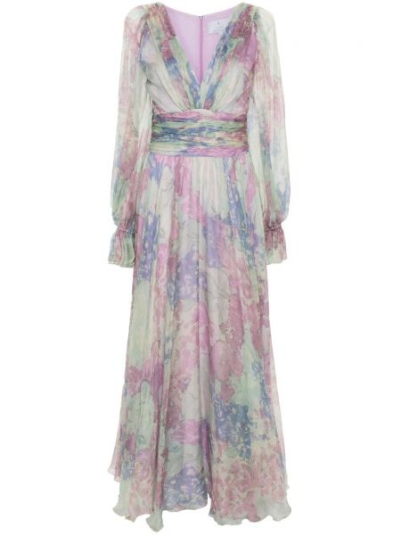 Φλοράλ φόρεμα με σχέδιο Luisa Beccaria ροζ