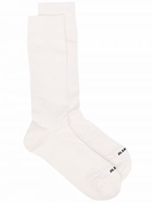 Κάλτσες με κέντημα Jil Sander λευκό