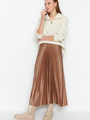 Plisovaná pletená dlhá sukňa Trendyol